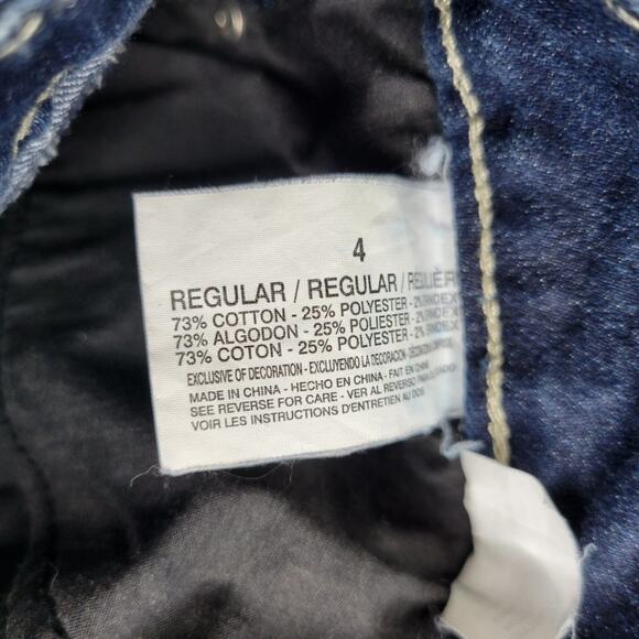 Womens Denim Capri Jeans Embellished Pockets White Stitching Blue Wash - Picture 11 of 13